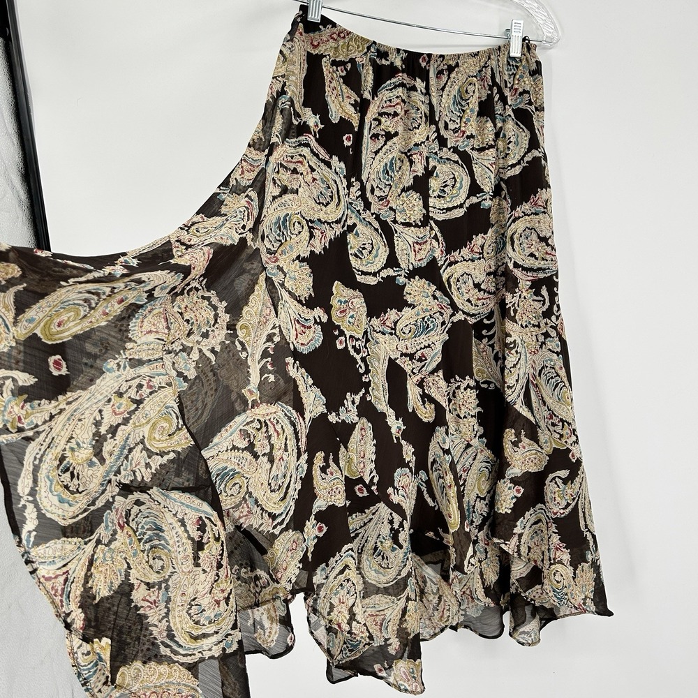 Boho Fairy Midi Skirt XS (actual S/M) Whimsical Romantic Sheer Lined Pull On